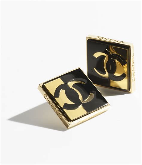 chanel jewlery black|Stud Earrings Metal & Resin Gold & Black .